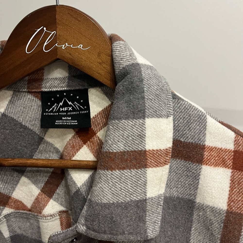 Plaid Button-Up Jacket / Shacket - Picture 3 of 5
